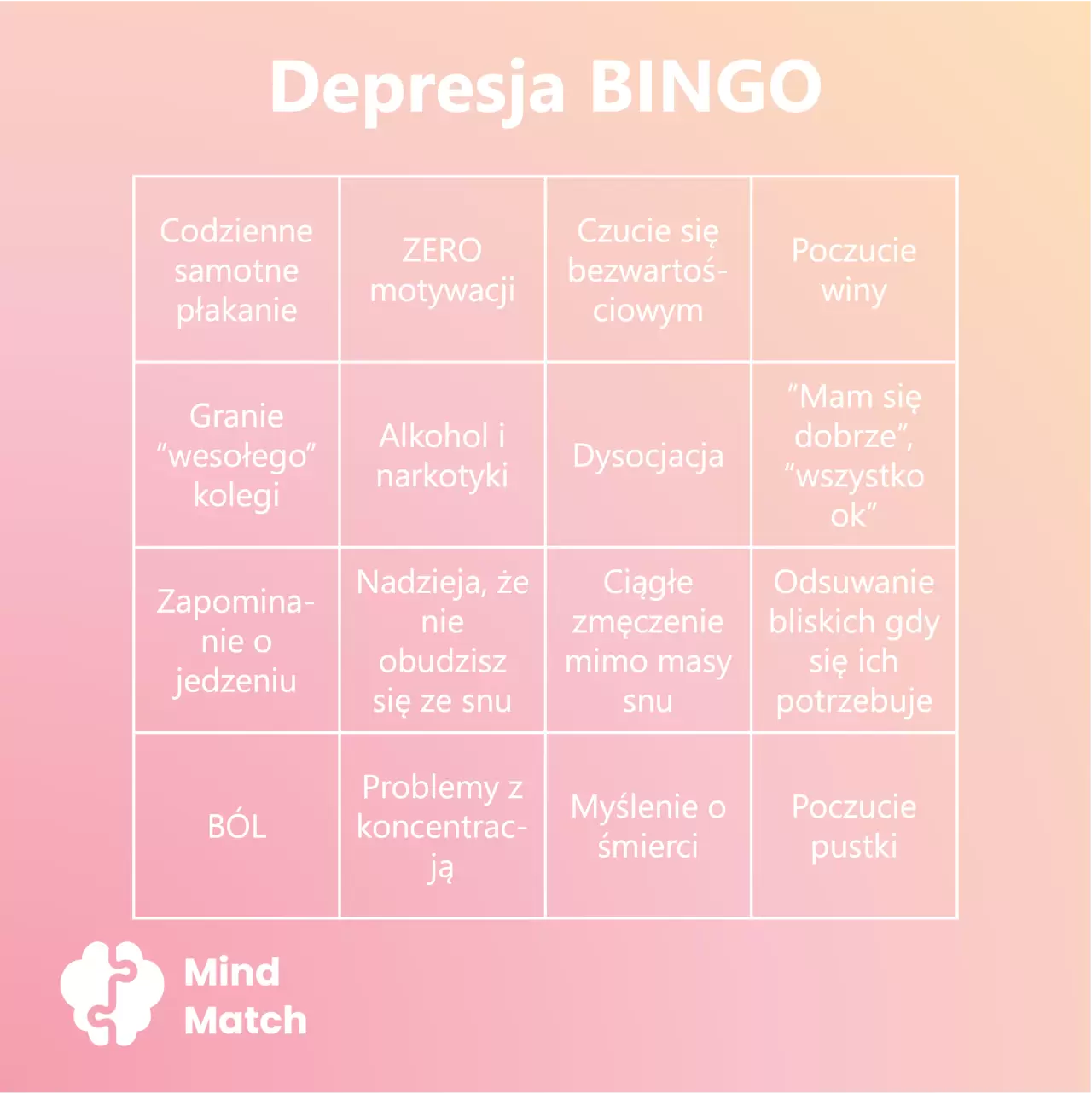 Depresja memy Depresja bingo